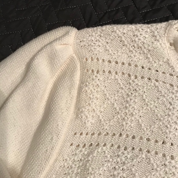 NWT Loft pointelle knit puff sleeve sweater - Picture 3 of 5